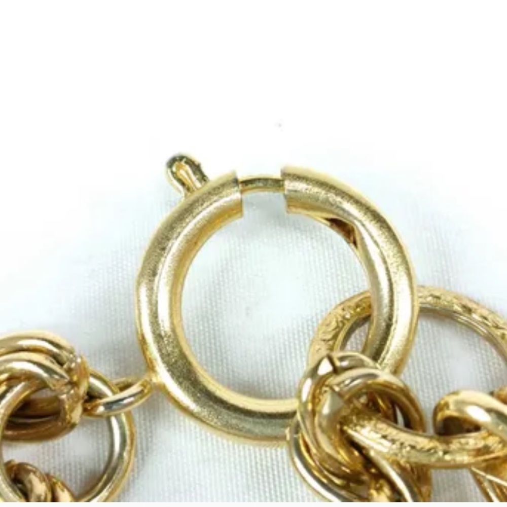 Chanel Vintage Elegant Gold, Red and Green Gripoix Charm   Bracelet - Picture 2 of 4